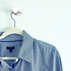 Talbots - Tunic Button Down Shirt - 2x - Blue & White Stripes
